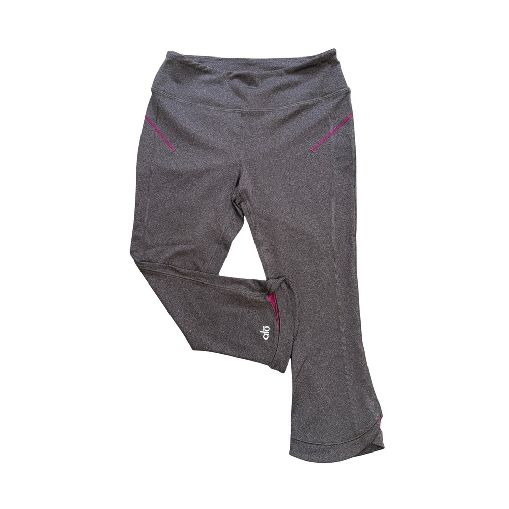 Alo Yoga Heather Gray Capri Petal Hem Leggings XS Activewear Workout Athleisure